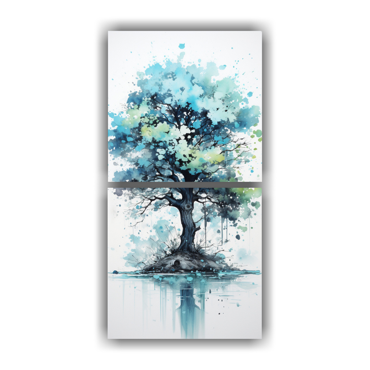 pintura-abstracta-set-2-concepto-simplicidad-roble-turquesa-y-negro