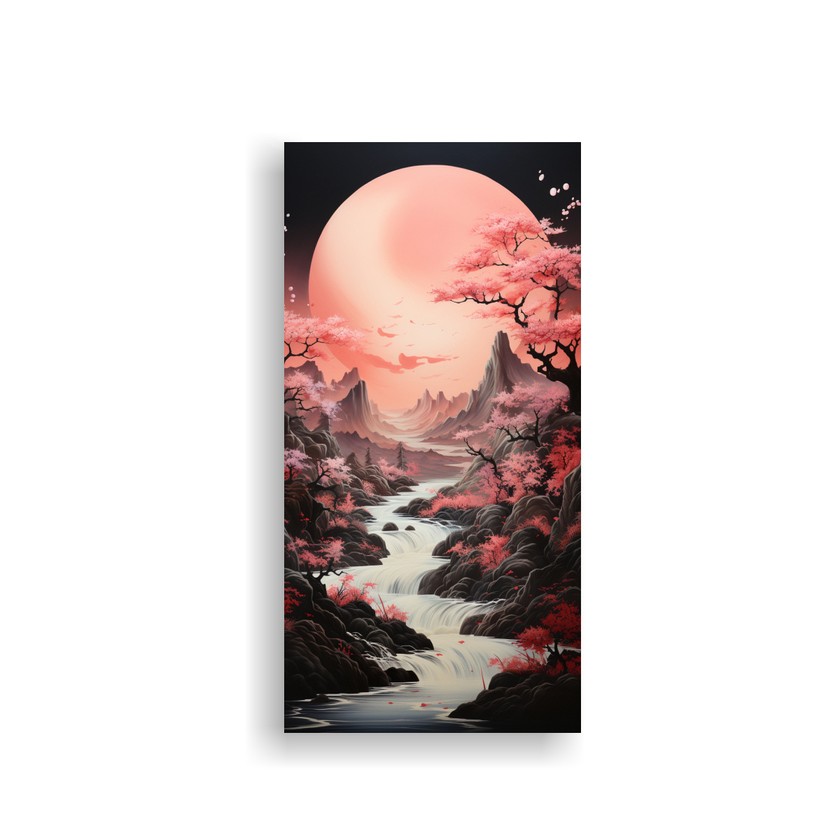 pintura-acuarela-de-luna-y-monta-as-decoraci-n-adorable-para-el-hogar