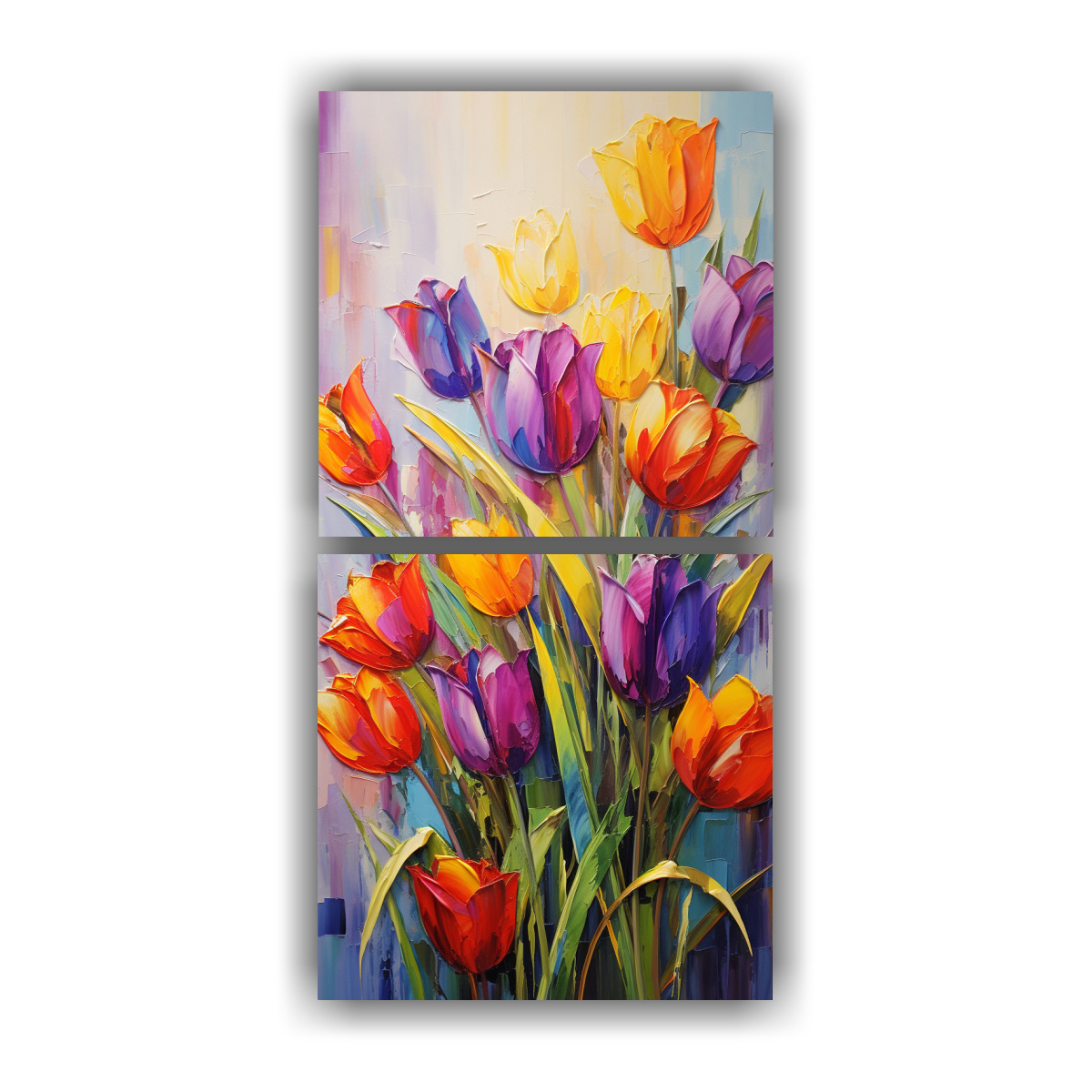 pintura-composici-n-equilibrio-tulipanes-arco-ris-en-lienzo