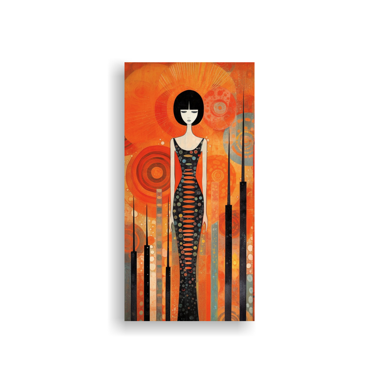 pintura-de-arte-de-mediados-de-siglo-estilo-boho-en-naranja-negro-y-arco-ris-intenso-de-canva-patron-