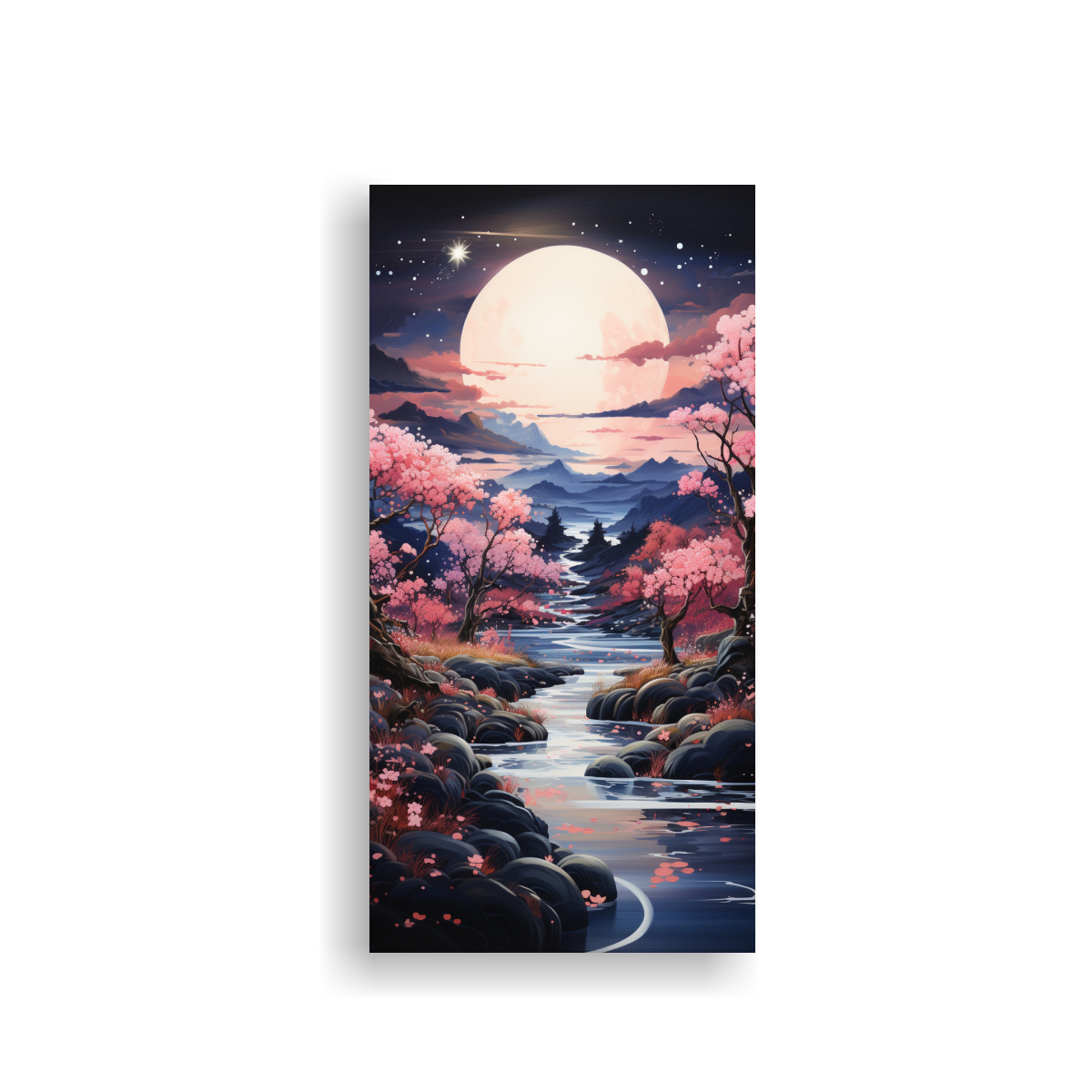 pintura-de-arte-de-pared-luna-cerca-de-monta-as-con-tonos-brillantes-
