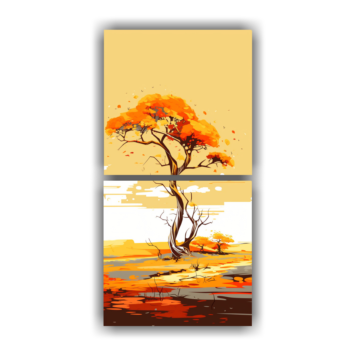 pintura-de-decoraci-n-tem-tica-de-dos-lienzos-de-cuadro-en-una-sabana-y-un-rbol-del-desierto-en-colores-amarillo-y-naranja-neo-