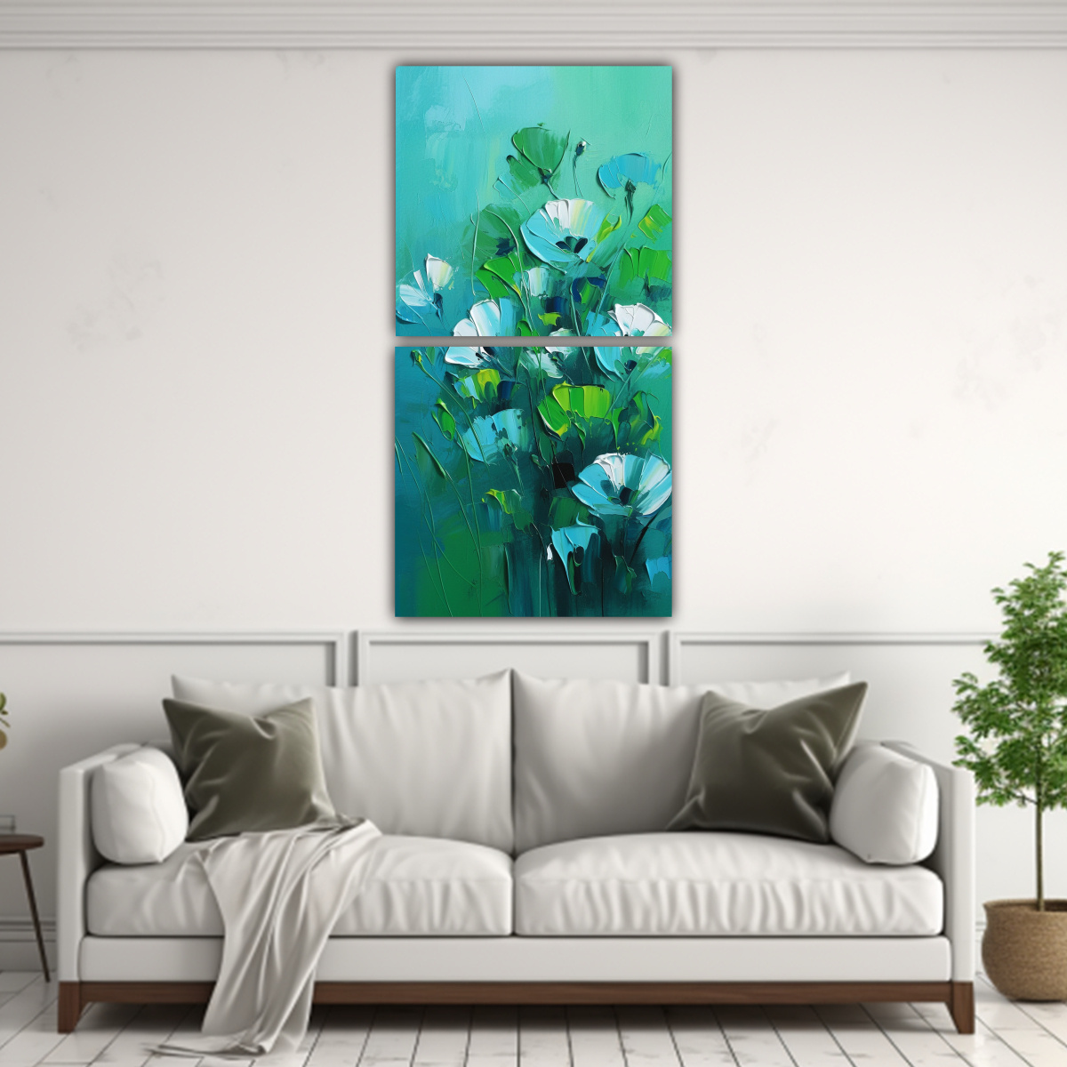 pintura-de-flores-en-lienzo-en-colores-verde-y-azul-set-2-artes-venta-poder-a-1