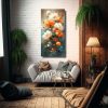 pintura-de-flores-en-lienzo-en-tonos-turquesa-y-naranja-con-relieve-1