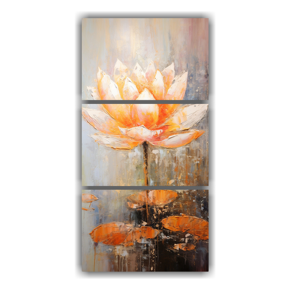 pintura-de-loto-naranja-en-lienzo-estilo-vida-arte-de-pared-