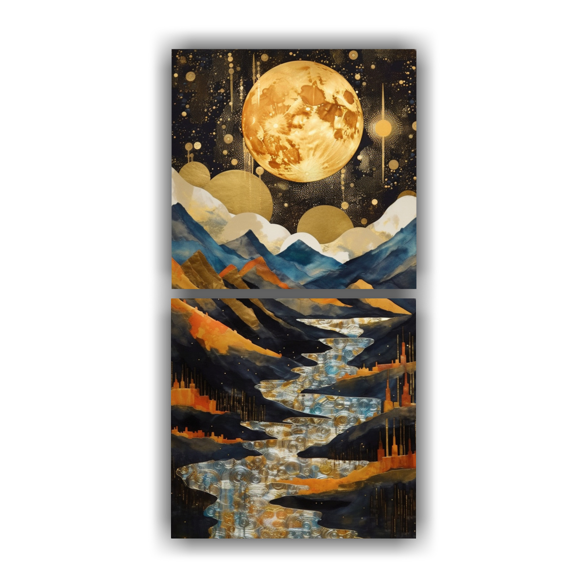 pintura-de-pared-con-acuarela-de-monta-a-y-luna-en-la-noche