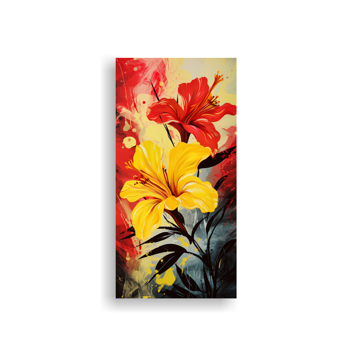 pintura-de-pared-tonos-luminosos-amarillo-y-rojo-ambiente-neonoir-en-el-estilo-de-decoraci-n-pinturas