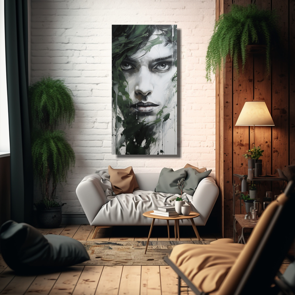 pintura-decorativa-de-contornos-faciales-y-salpicaduras-plateadas-y-verdes-con-arte-abstracto-luminoso-1