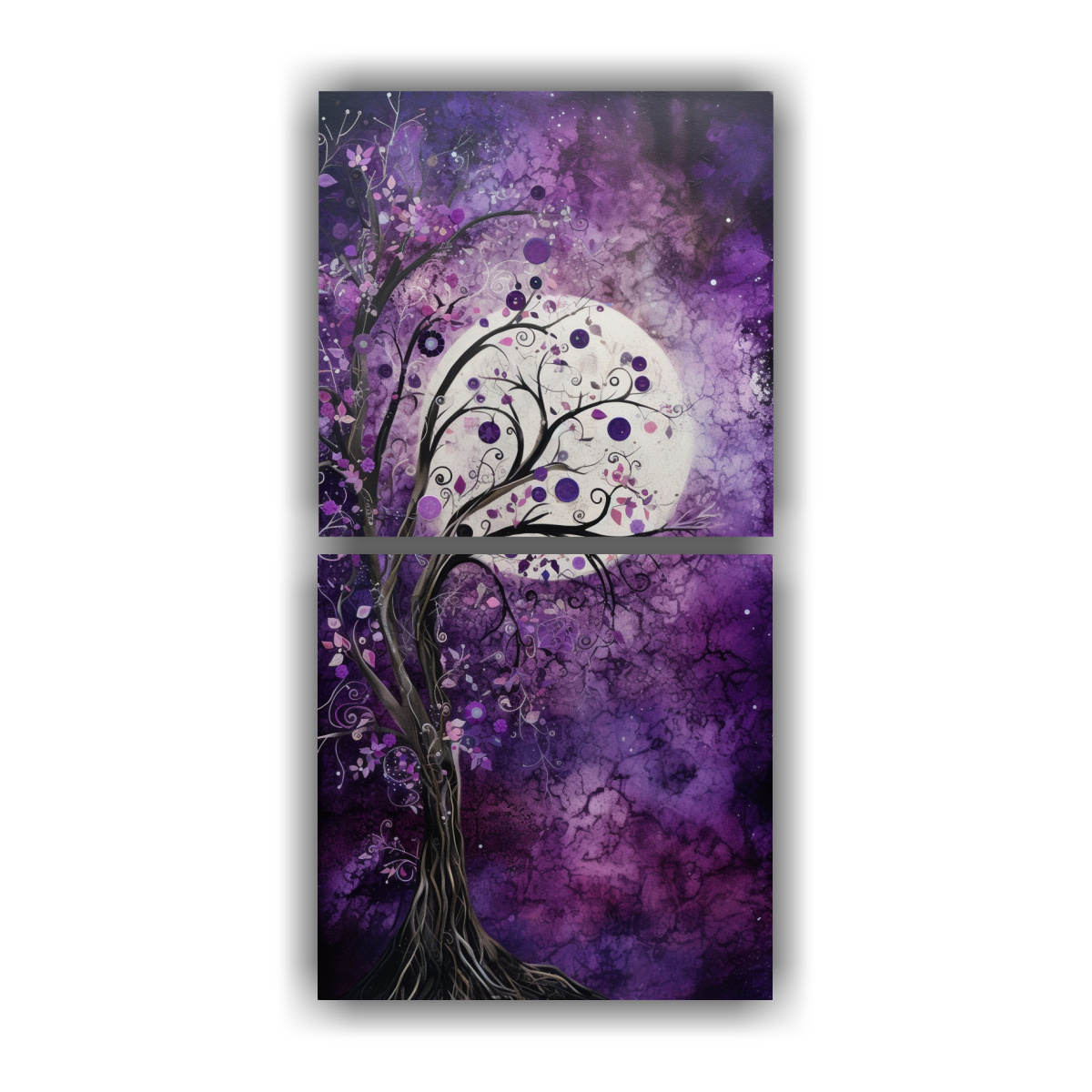 pintura-decorativa-de-dos-composiciones-rbol-p-rpura-y-plata-
