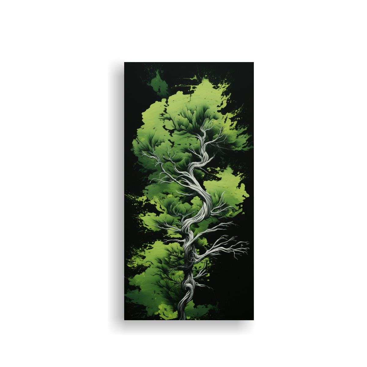 pintura-decorativa-en-colores-verde-y-negro-con-movimiento-exclusivo-de-un-rbol-de-cedro-en-atm-sfera-neonoir