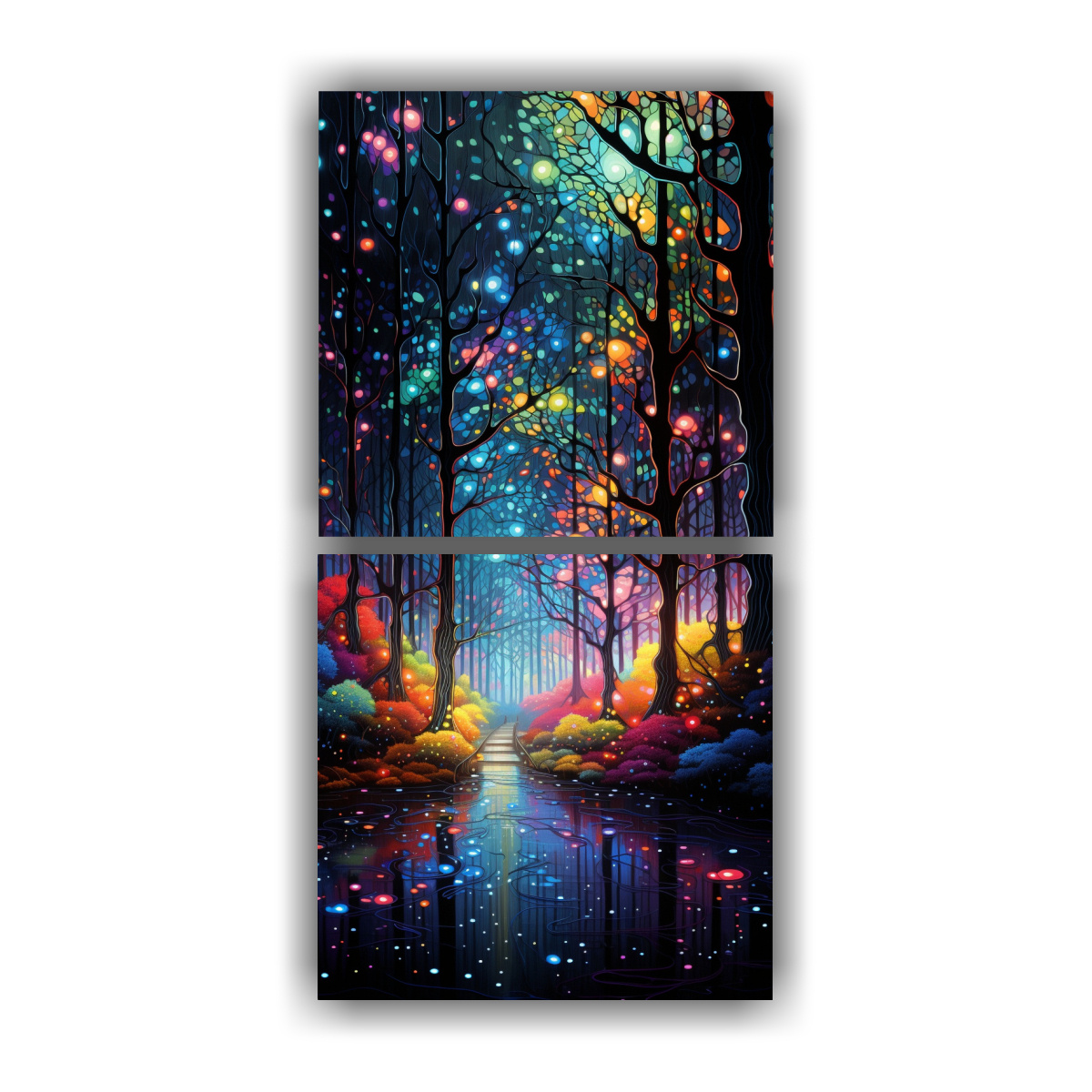 pintura-decorativa-estilo-bosque-pintado-con-l-neas-punteadas-intensa-luminosidad
