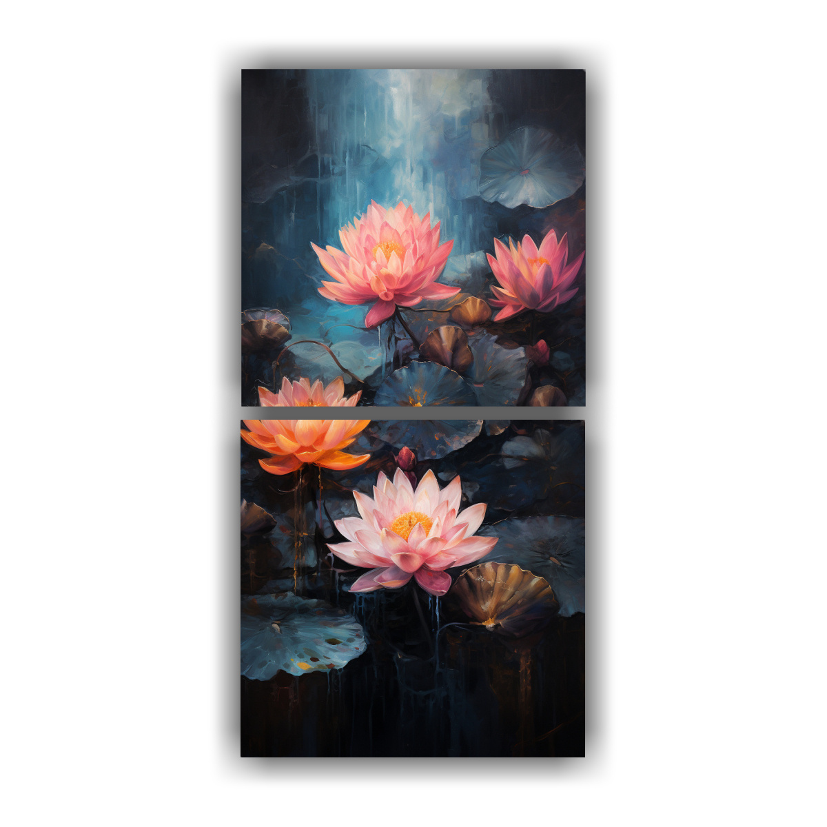 pintura-decorativa-loto-negro-en-lienzo-al-estilo-cuadro-vertical