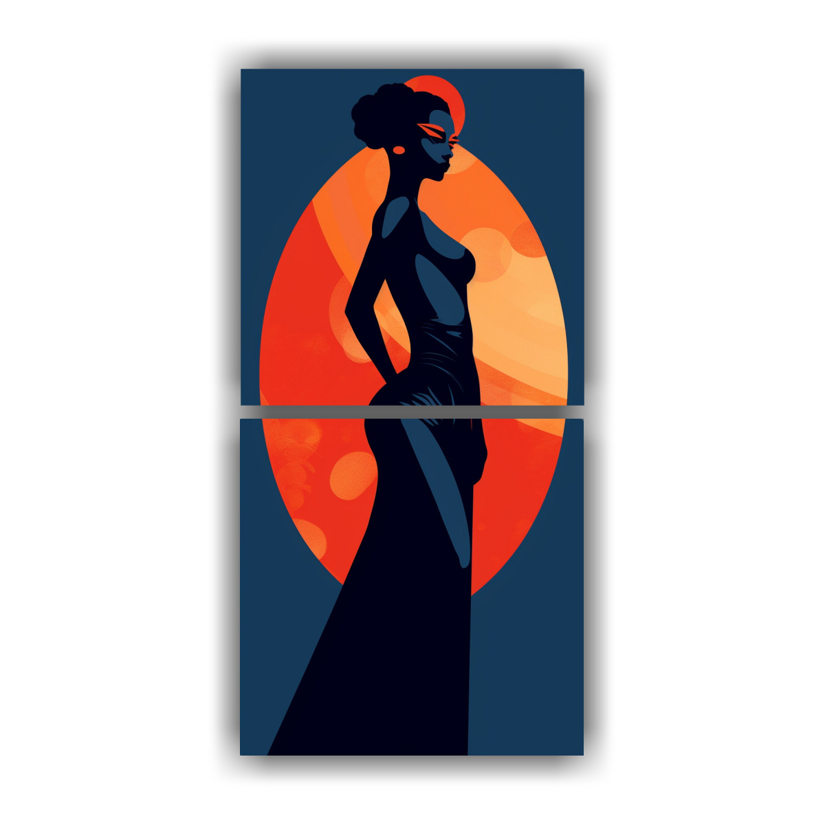 pintura-decorativa-mujer-silueta-en-naranja-con-labios-rojos