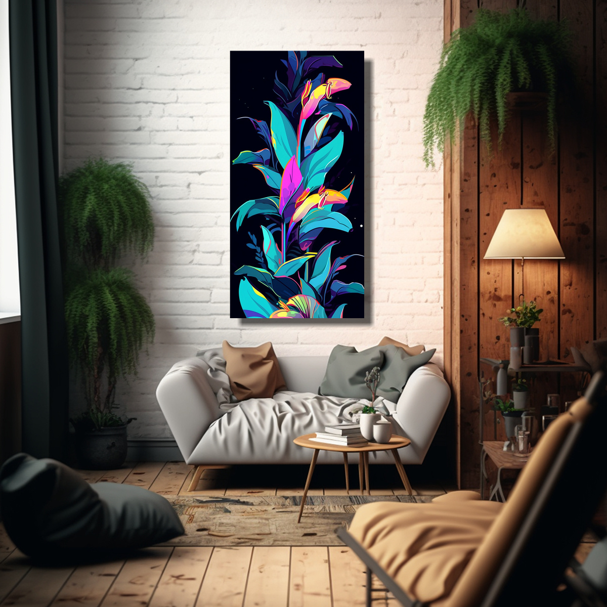 pintura-decorativa-neonoir-de-un-cuadro-vertical-elegante-con-un-rbol-de-pl-tano-en-colores-vibrantes-1