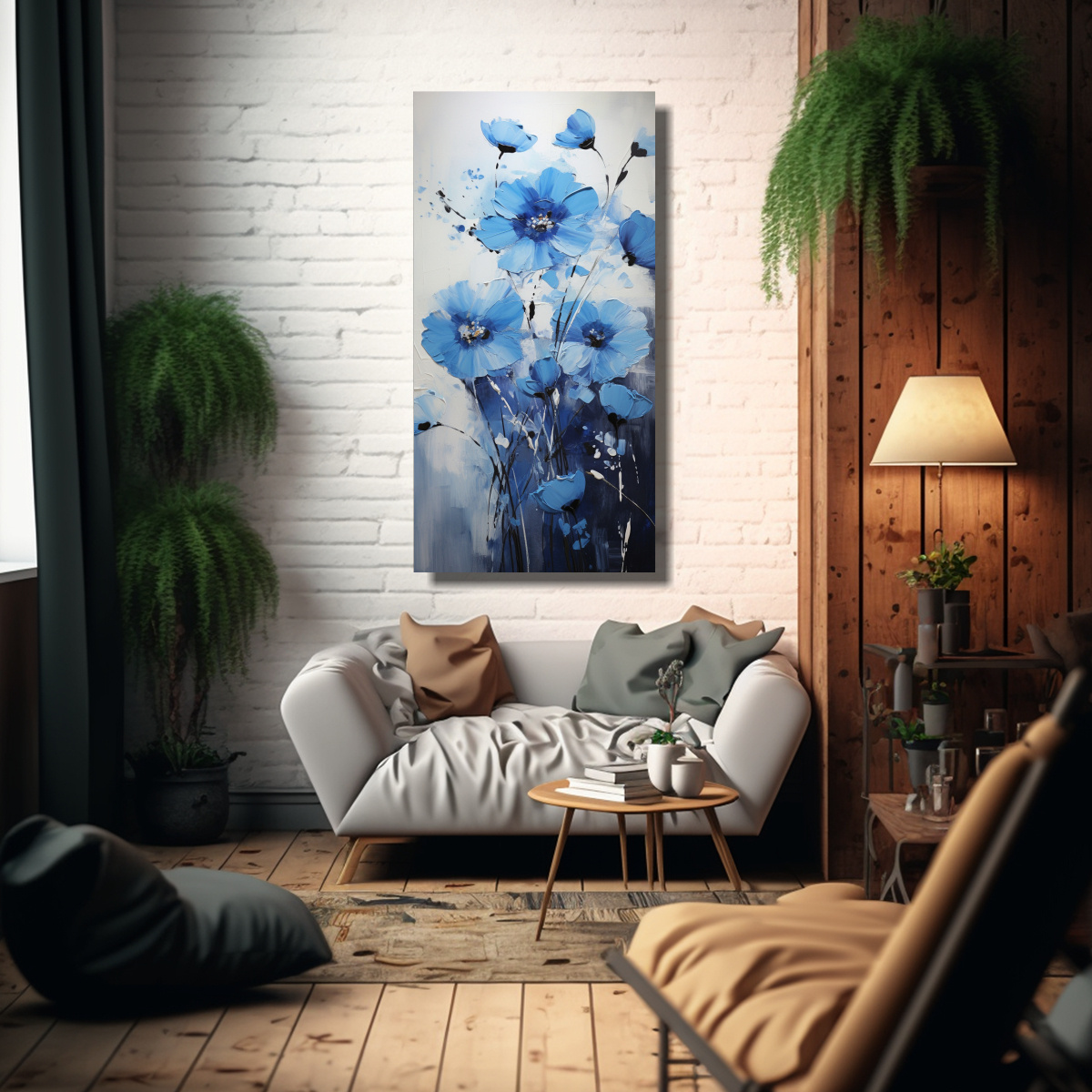 pintura-en-bastidor-luminosidad-flores-negras-y-azules-en-lienzo-1