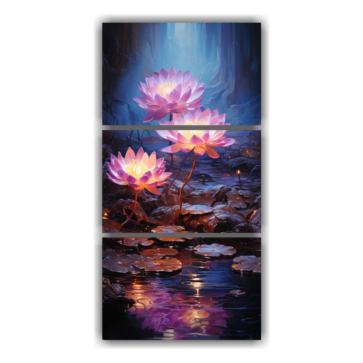 pintura-en-lienzo-con-tem-tica-de-loto-negro-brillante-