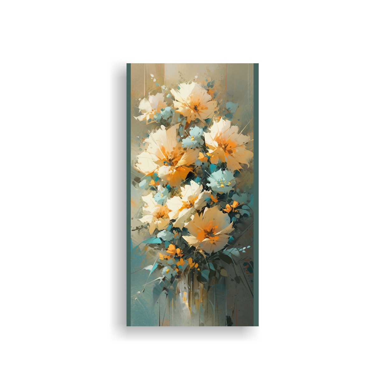 pintura-en-lienzo-creativa-perspectiva-de-flores-amarillas-y-teal-en-la-decoraci-n-de-pinturas
