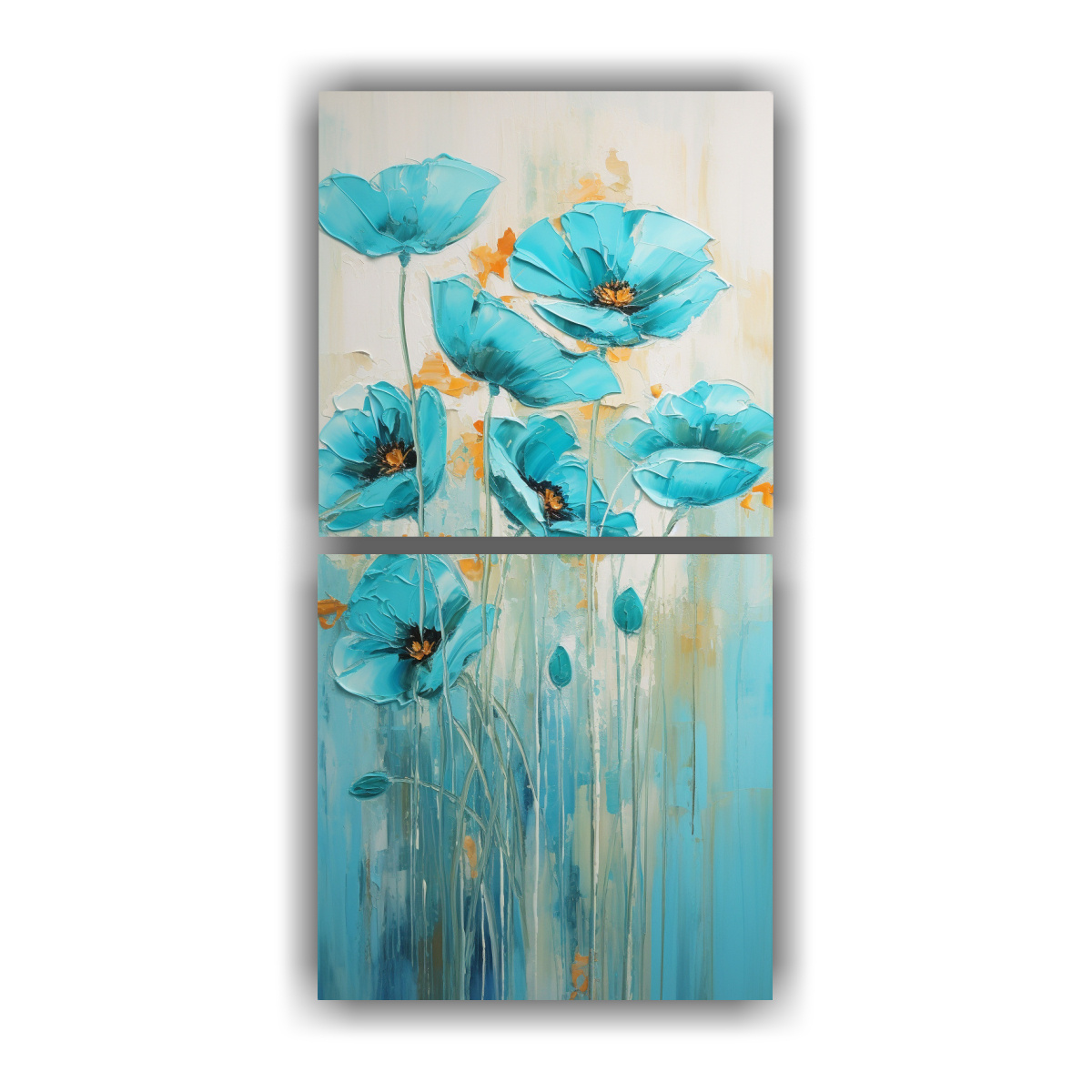 pintura-en-lienzo-de-2-bellas-artes-abstracci-n-dimensiones-de-amapolas-turquesas-en-estilo-poppies