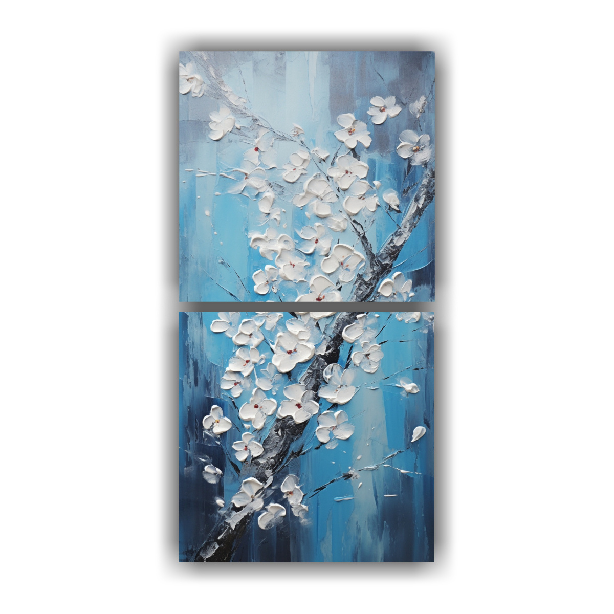 pintura-en-lienzo-de-cerezos-azules-para-decorar-el-comedor