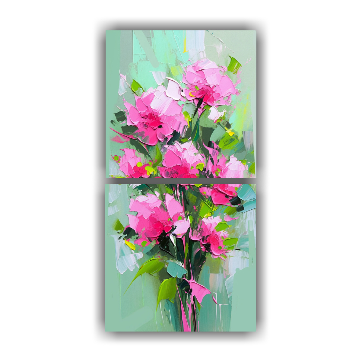 pintura-en-lienzo-de-composici-n-de-equilibrio-visual-con-flores-verdes-y-magentas-para-decoraci-n-de-arte-fino-