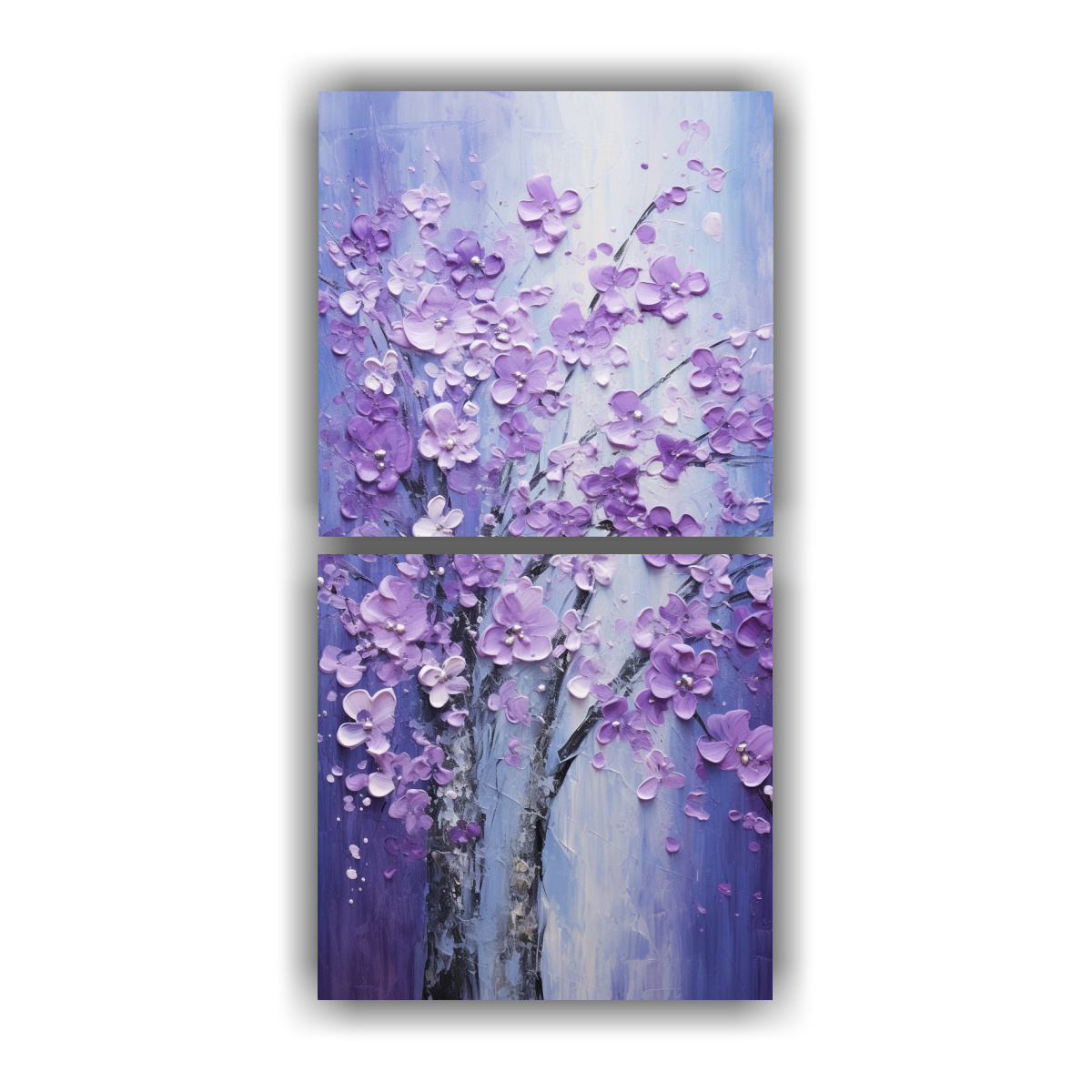 pintura-en-lienzo-de-dos-composiciones-tema-exclusivo-de-flores-de-cerezo-morado-en-la-decoraci-n