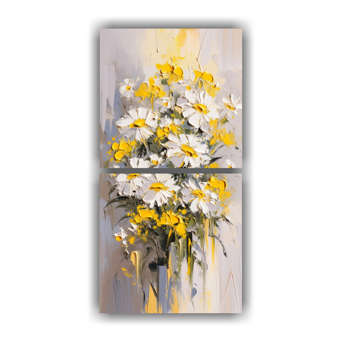 pintura-en-lienzo-de-flores-amarillas-y-plateadas-en-decoraci-n