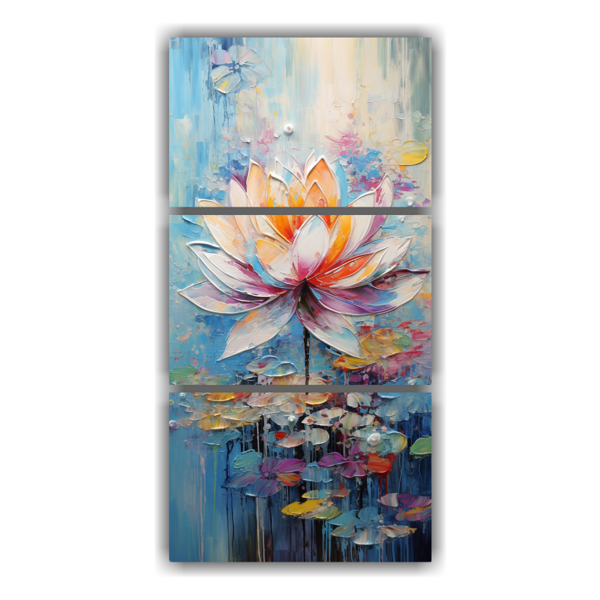 pintura-en-lienzo-de-loto-en-colores-arco-ris-