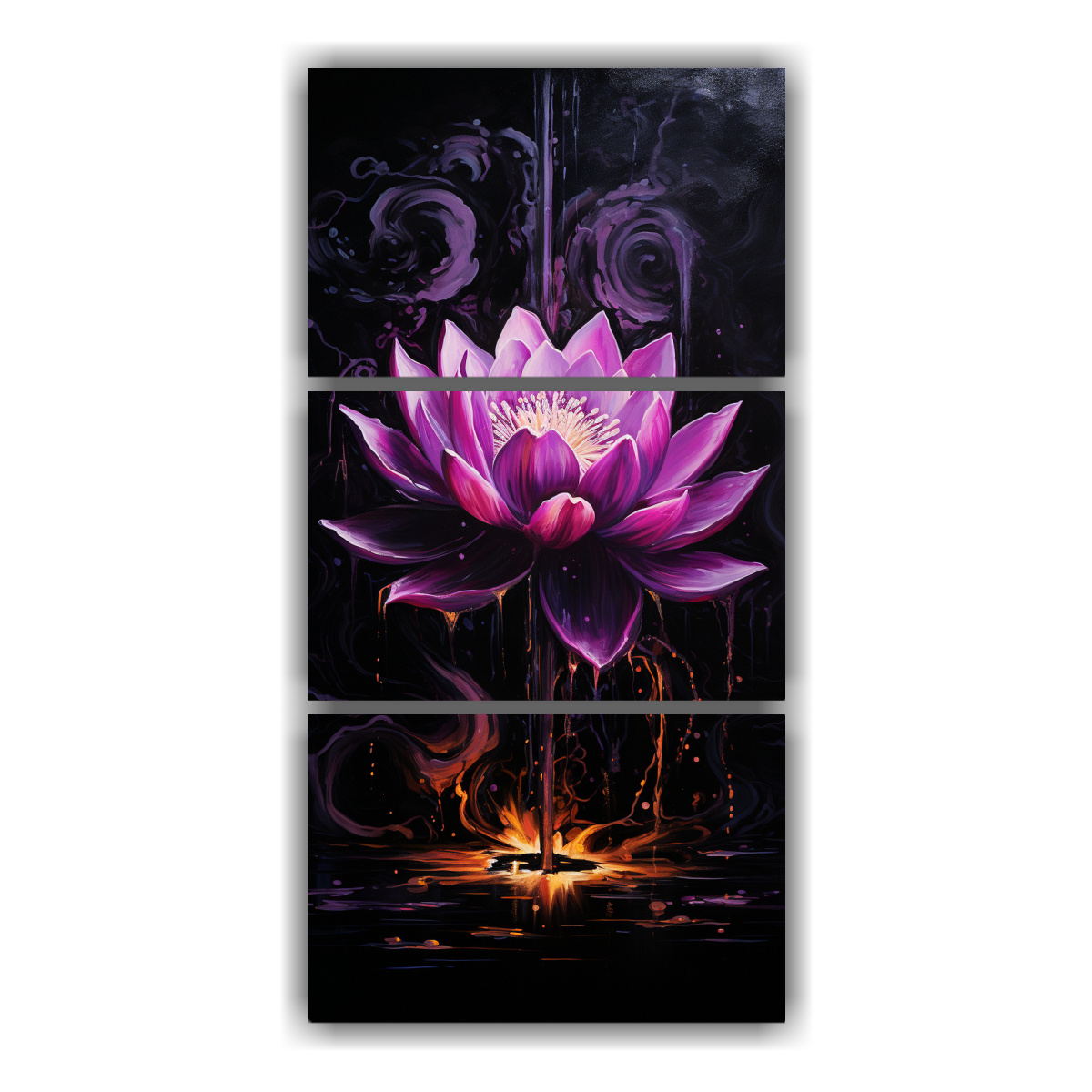 pintura-en-lienzo-de-loto-negro-brillante-en-decoraci-n-c-lida