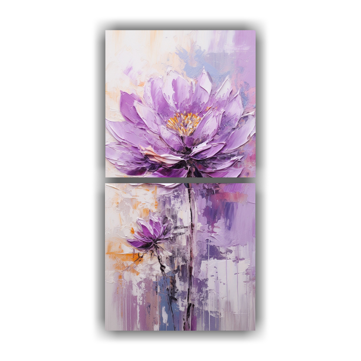 pintura-en-lienzo-estilo-loto-p-rpura-de-dos-artes-de-pared