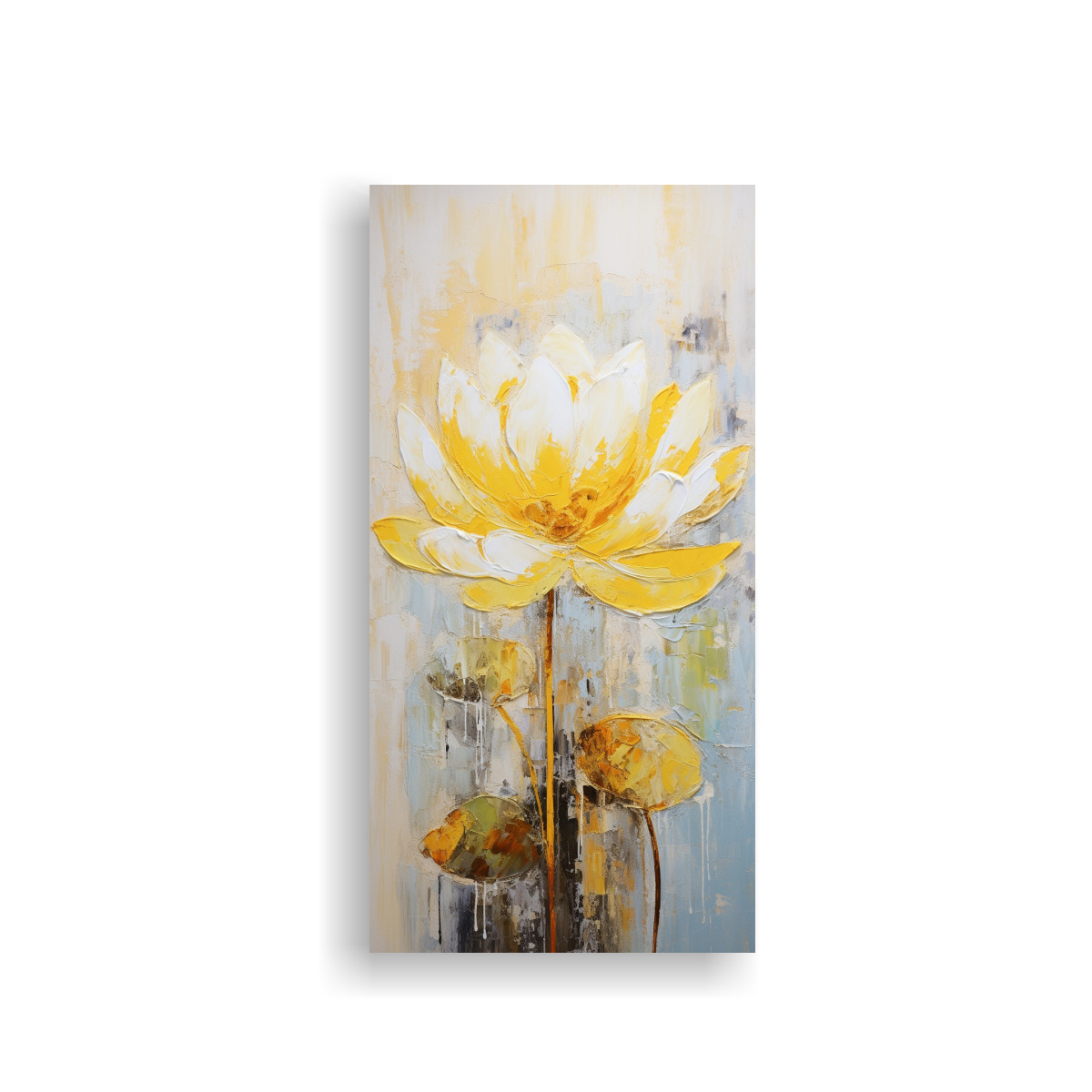 pintura-en-lienzo-estilo-lotus-amarillo-de-l-neas-finas