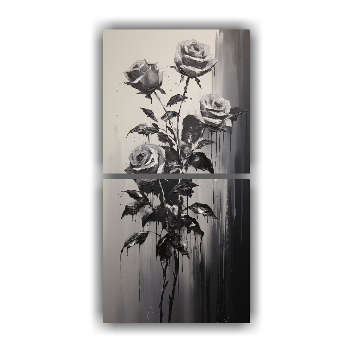 pintura-en-lienzo-estilo-minimalista-de-dos-cuadros-finas-l-neas-con-rosas-negras