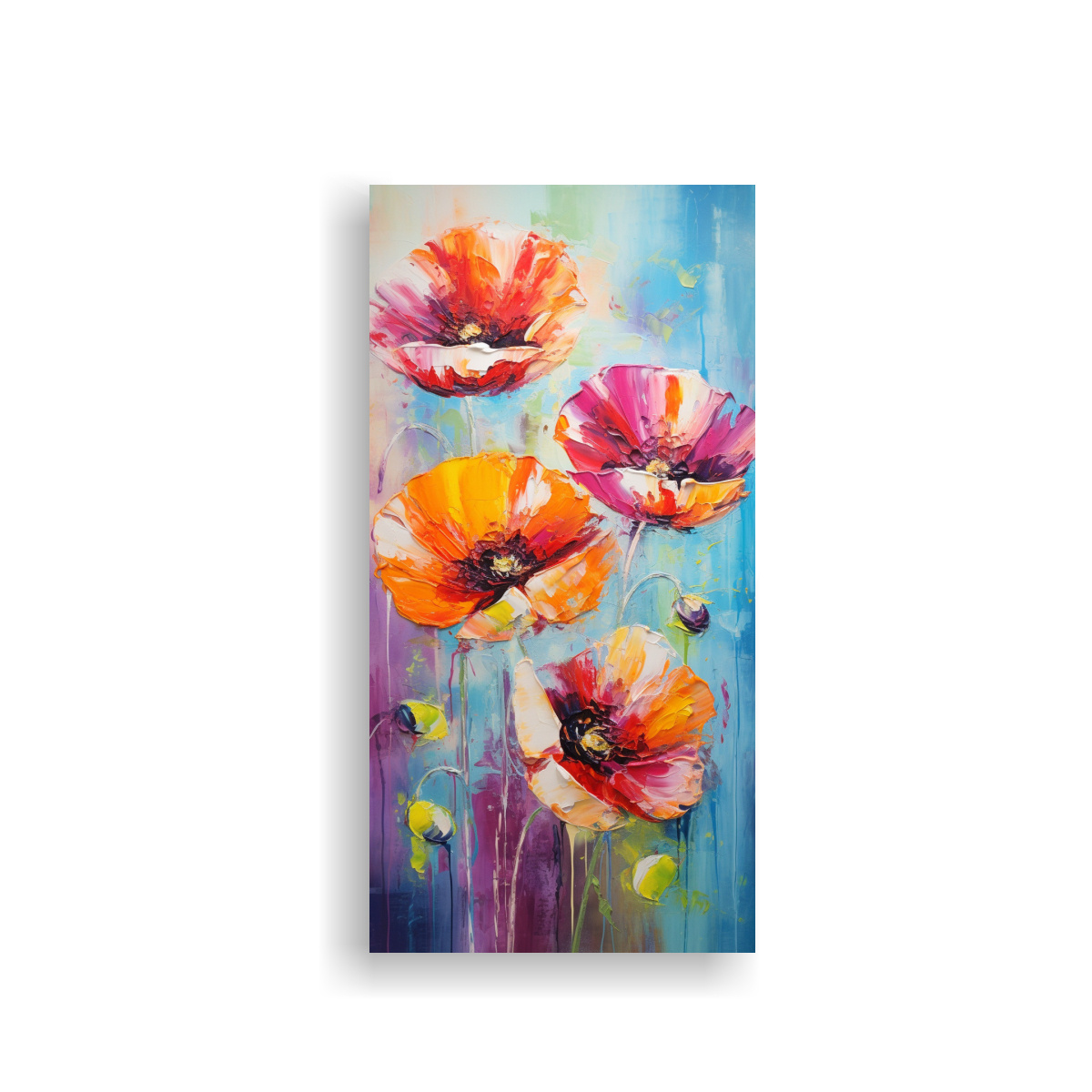 pintura-en-lienzo-movimiento-street-art-un-arco-iris-de-colores-amapolas-en-pinturas-de-decoraci-n
