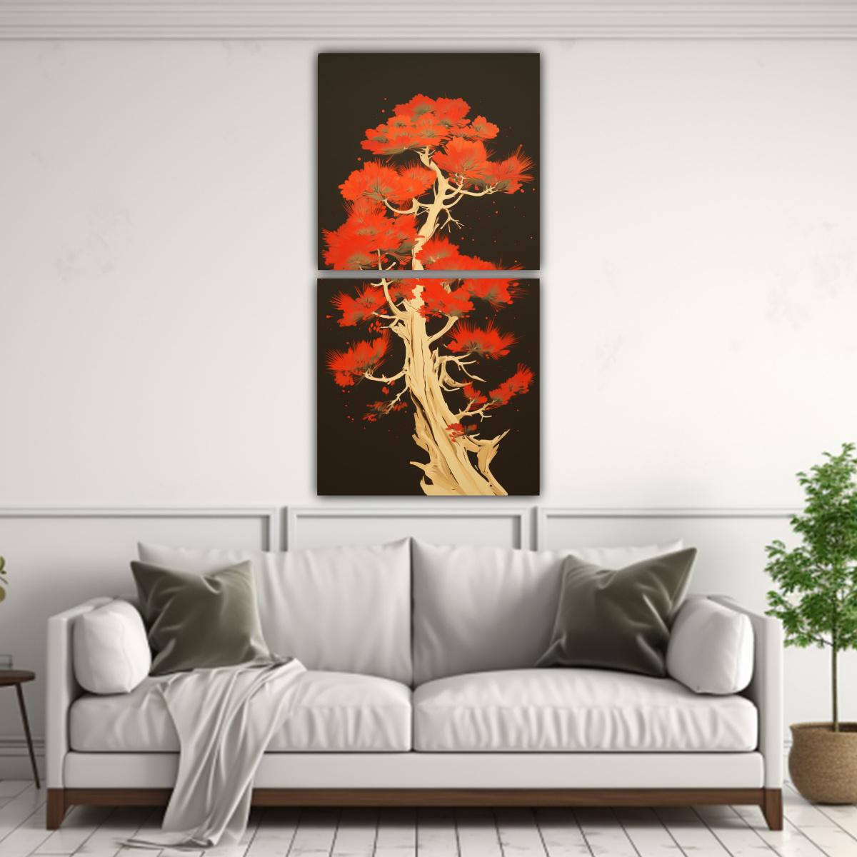 pintura-juvenil-inspirada-en-dos-cuadros-un-pino-en-colores-rojo-y-dorado-con-atm-sfera-neonoir-1