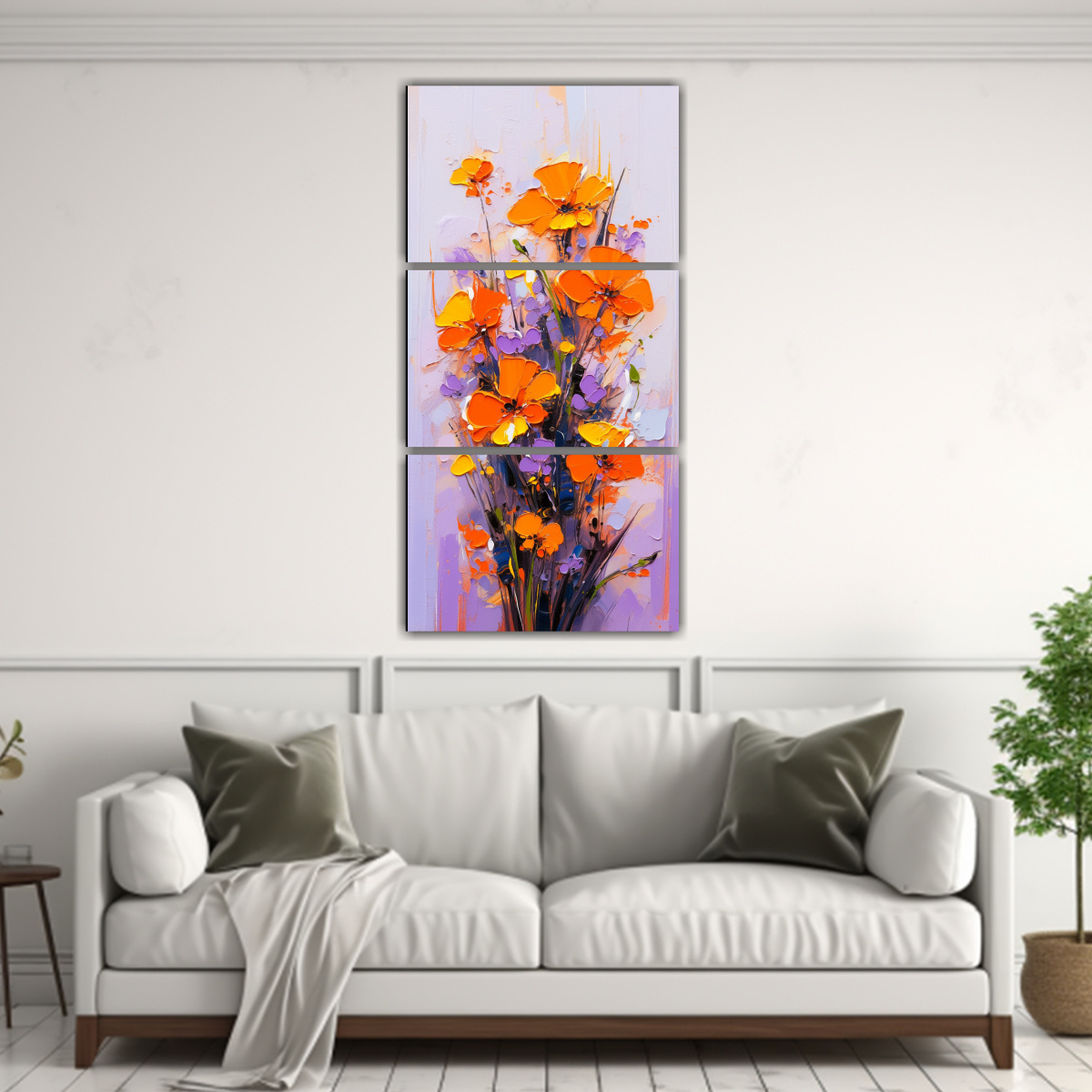 pintura-lienzos-patron-intenso-duradero-morado-y-naranja-flores-1