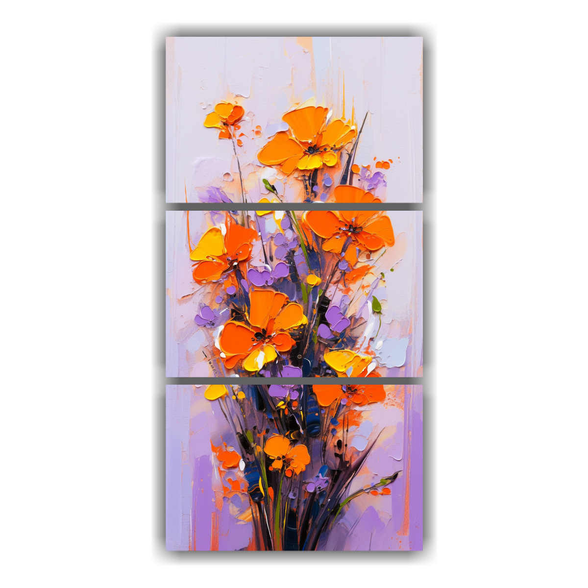 pintura-lienzos-patron-intenso-duradero-morado-y-naranja-flores