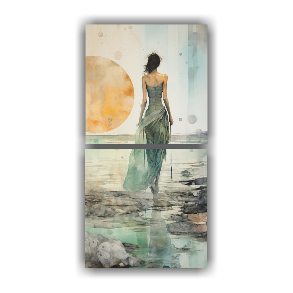 pintura-moderna-de-pared-en-tonos-c-lidos-con-colores-vibrantes-azul-verdoso-y-plateado