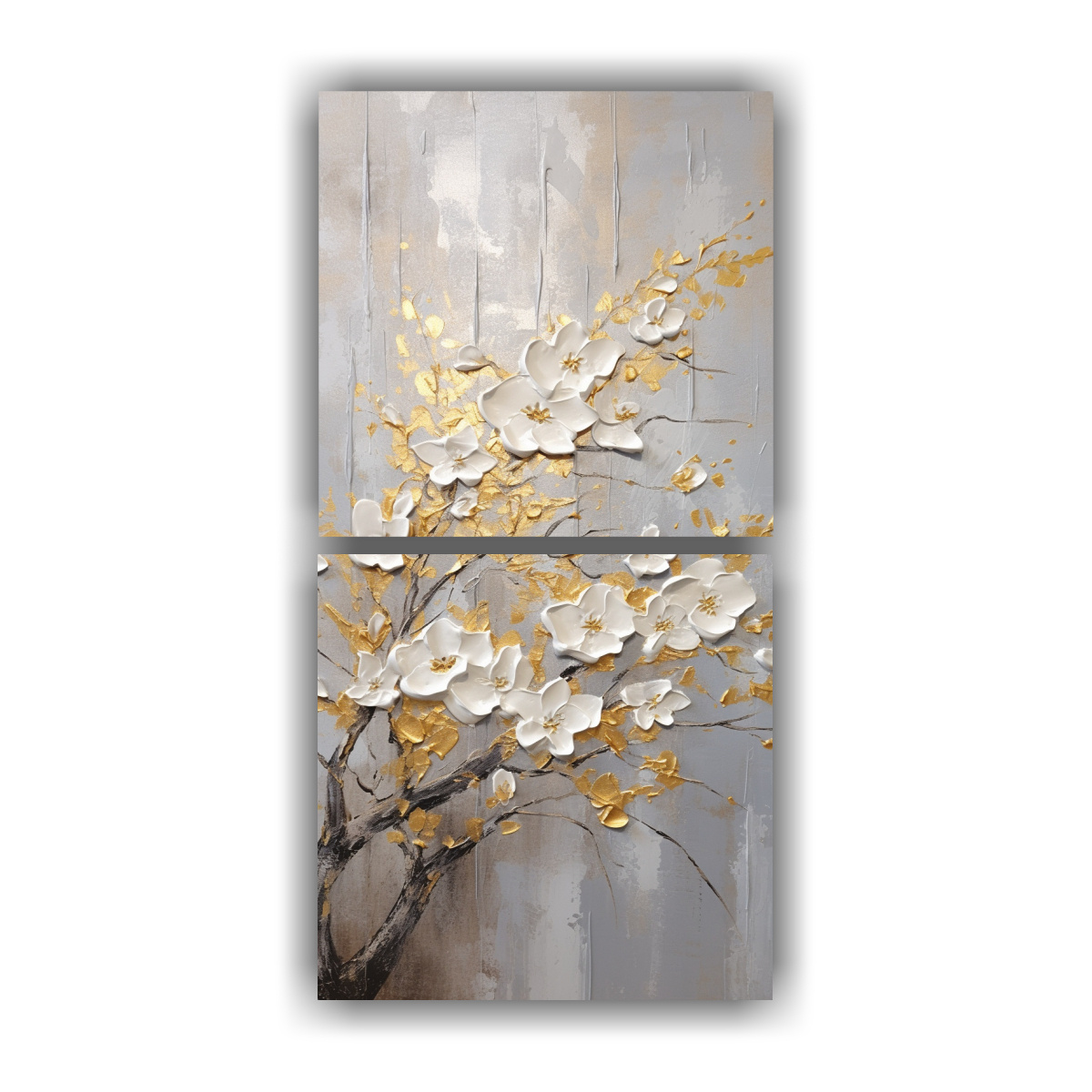 pintura-mural-de-dos-composiciones-c-lidas-pintura-de-flores-de-cerezo-dorado-en-lienzo