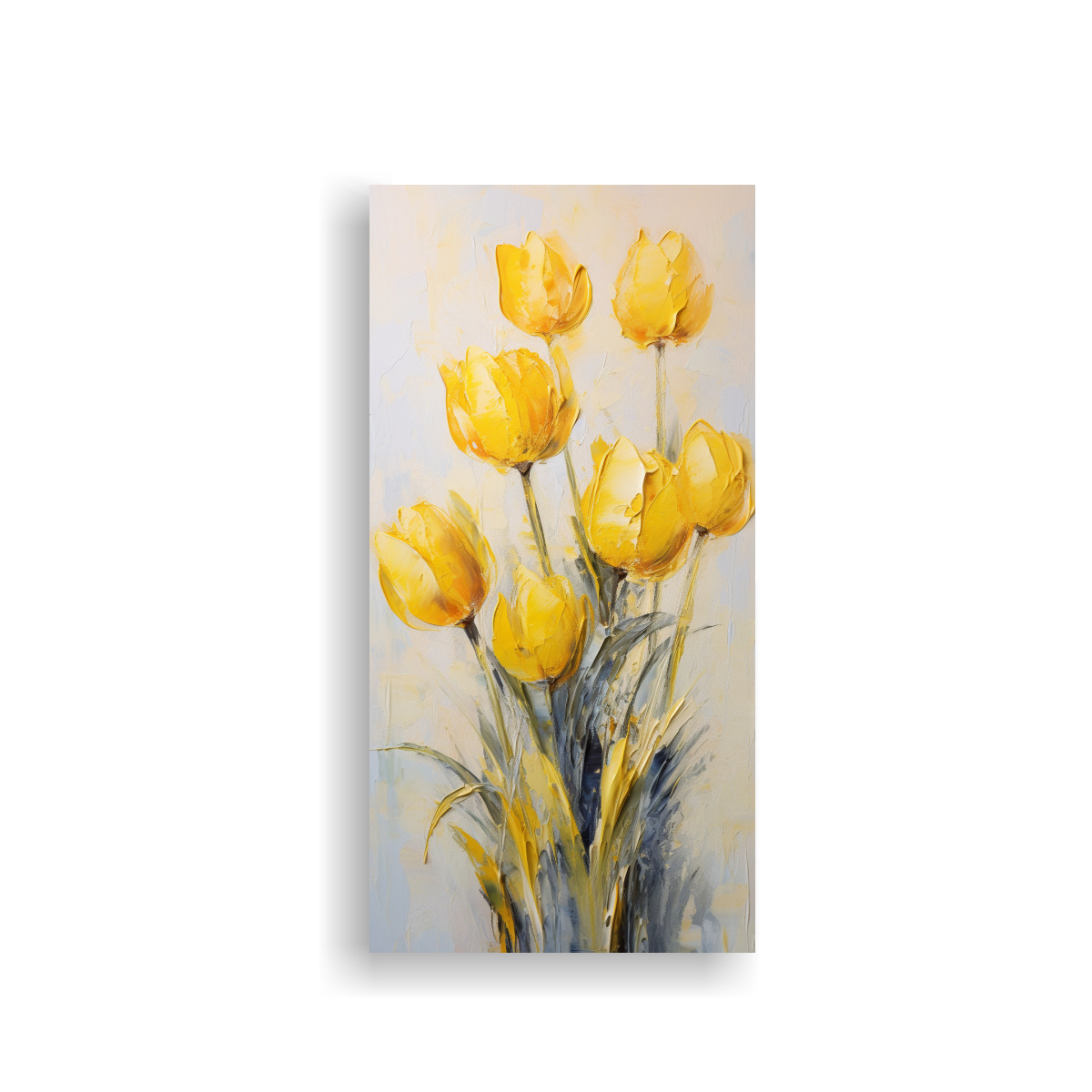 pintura-vertical-amarilla-de-tulipanes-en-lienzo-estilo-decorativo