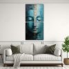 pinturas-abstractas-buddha-face-en-plata-y-turquesa-en-bastidor-1