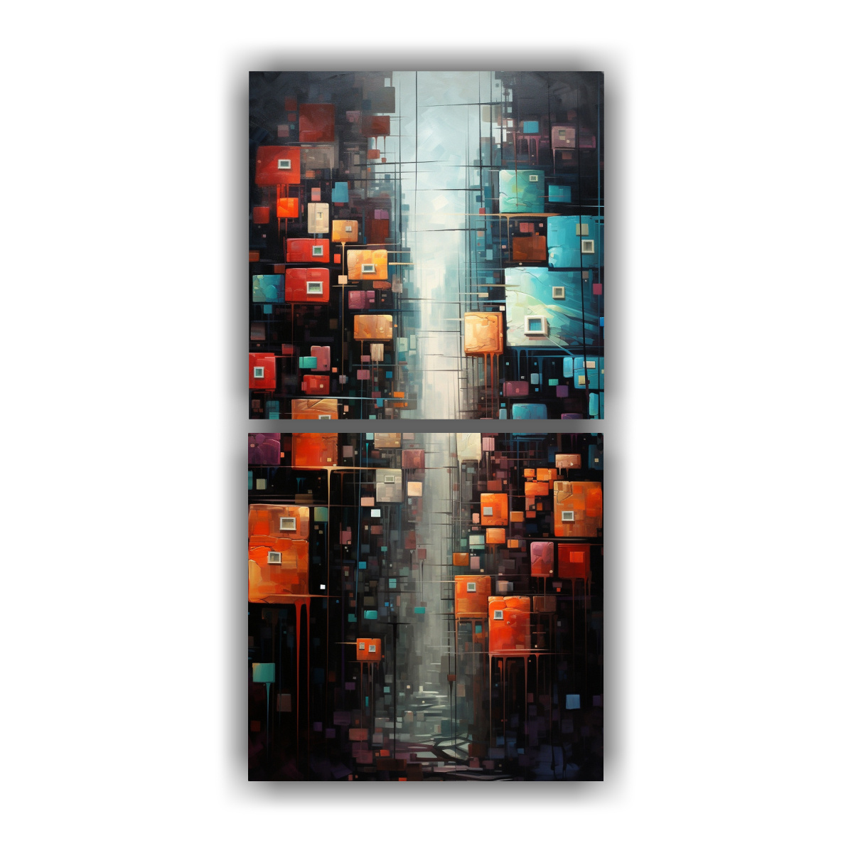 pinturas-abstractas-de-ciudades-en-lienzo-vintage