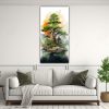 pinturas-abstractas-de-decoraci-n-con-rbol-bonsai-en-colores-verde-y-naranja-1