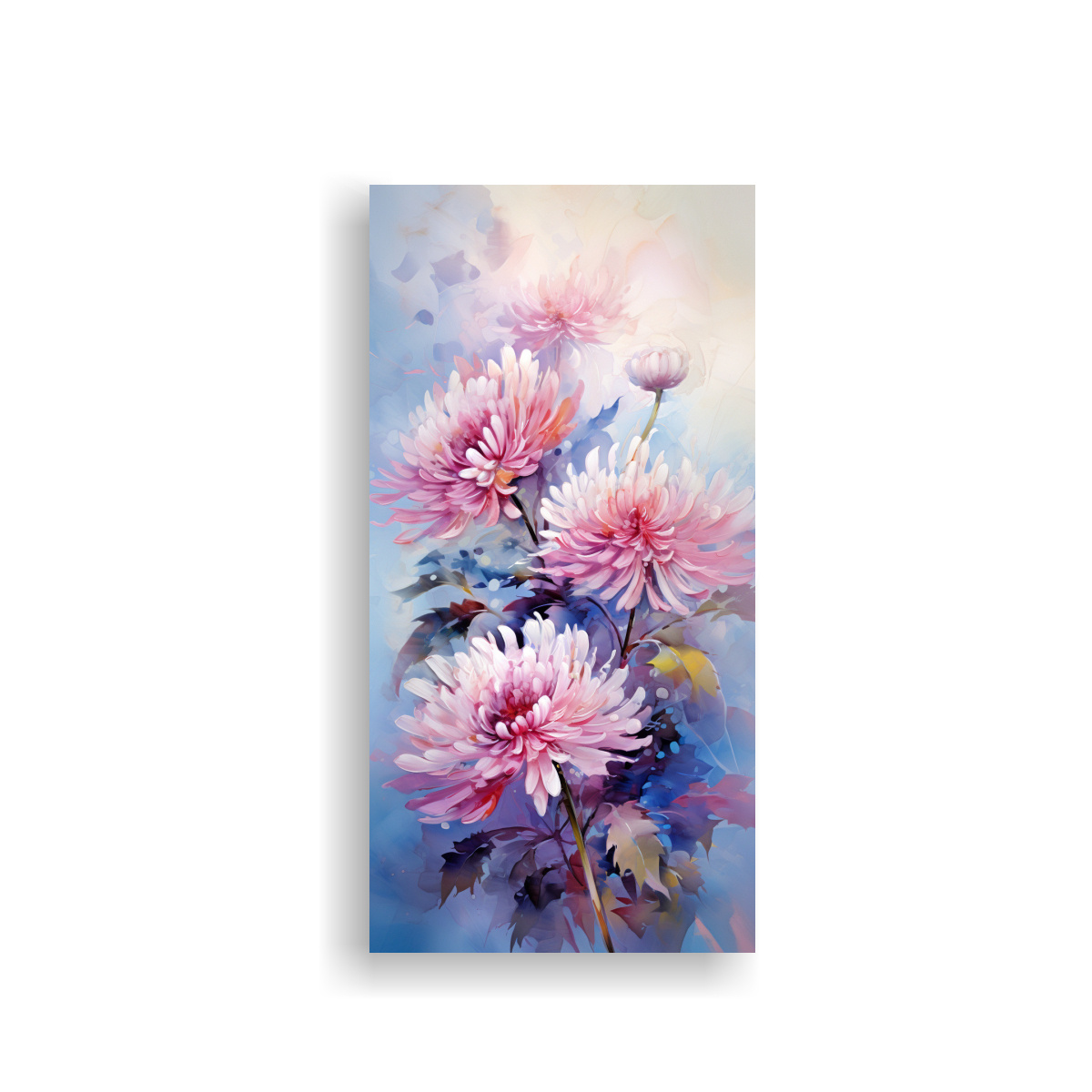 pinturas-abstractas-de-flores-chrysanthemums-rosa-y-azul-para-decoraci-n