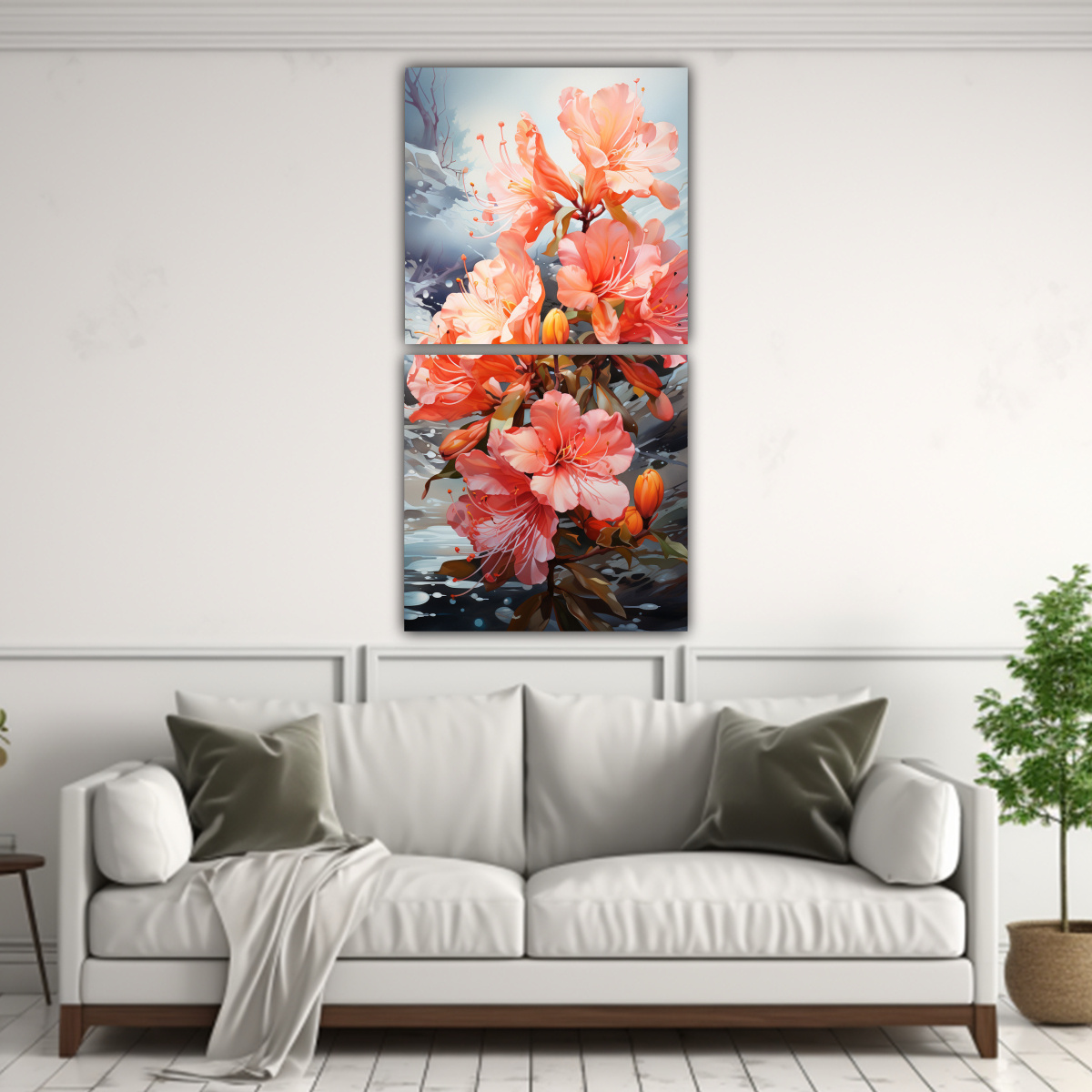 pinturas-abstractas-de-flores-de-rododendros-amarillas-y-rojas-en-bastidor-vintage-1