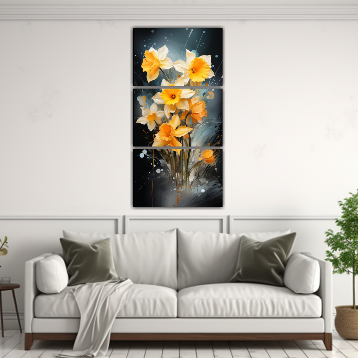 pinturas-abstractas-en-bastidor-flores-narcisos-en-oro-y-negro-1