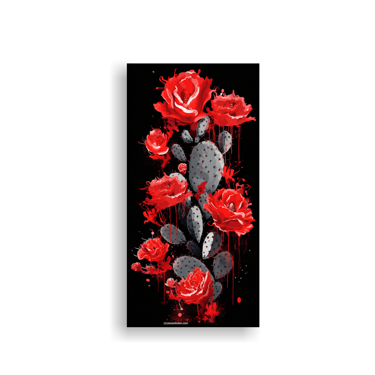 pinturas-de-decoraci-n-de-concepto-de-arte-fino-representando-cactus-en-colores-rojo-y-negro-con-atm-sfera-neonoir