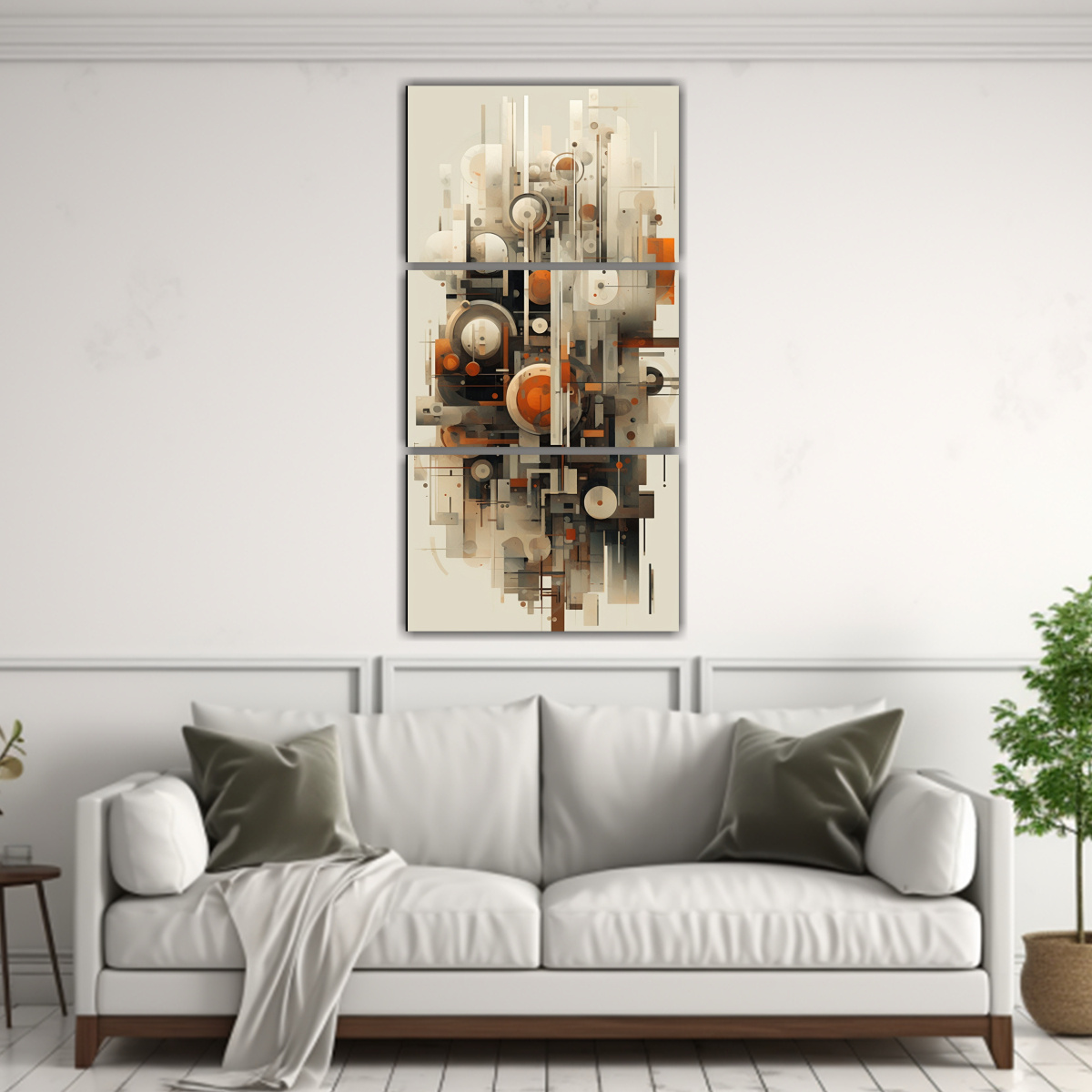 pinturas-de-decoraci-n-en-bastidor-con-telas-refinadas-en-blanco-y-naranja-1