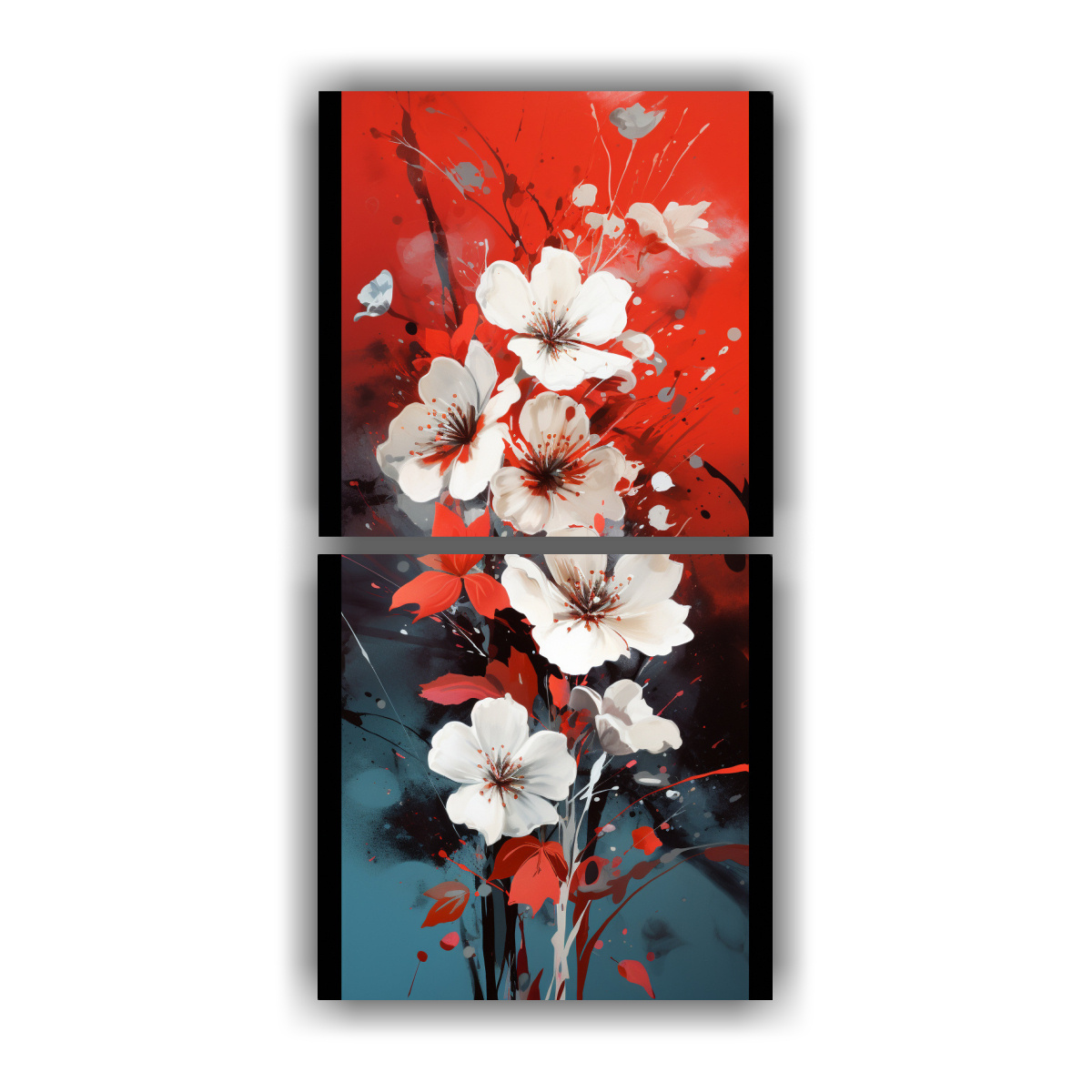 pinturas-de-decoraci-n-en-estilo-neonoir-en-blanco-y-rojo-para-cocina