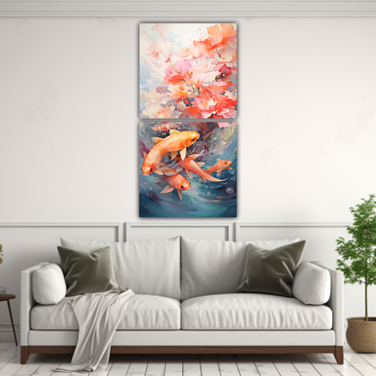 pinturas-de-pared-con-alta-calidad-para-comedor-lirios-acu-ticos-y-peces-nadando-1-1