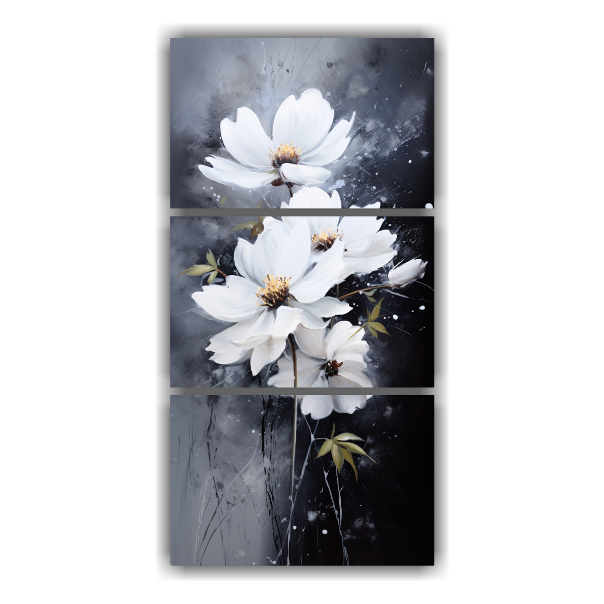 pinturas-de-pared-conceptuales-combinaci-n-de-flores-blancas-y-negras