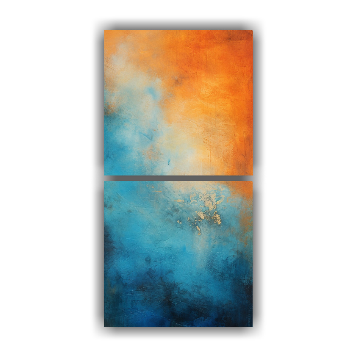 pinturas-decorativas-abstractas-monocrom-ticas-naranja-y-azul-set-2-art-culos